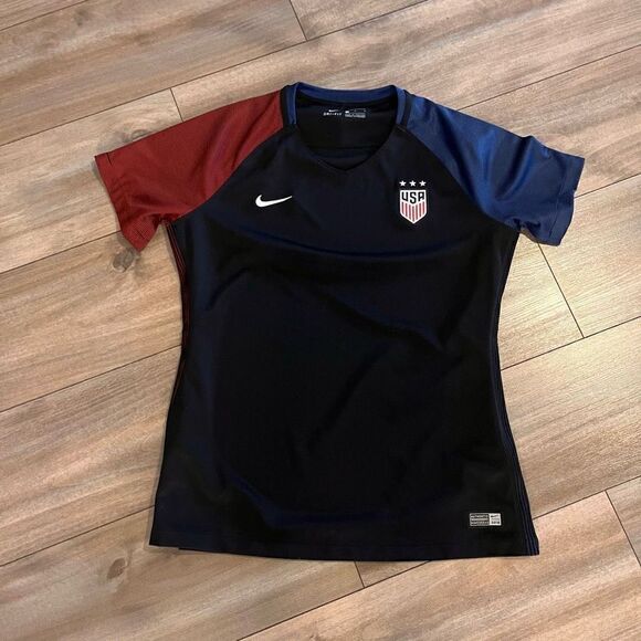 Nike‎ USA Womens Soccer  Black Athletic Jersey Women Large - Picture 1 of 5